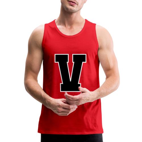 Varsity Letter V Athletic Alphabet Graphic - Men's Premium Tank