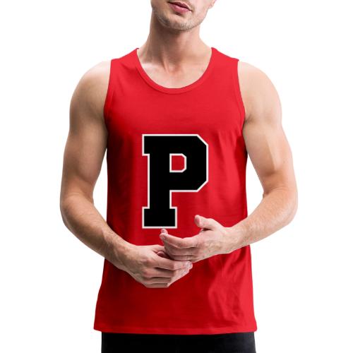 Varsity Letter P Athletic Alphabet Design - Men's Premium Tank