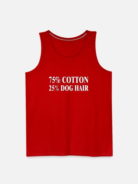 Dog Hair Cotton Blend Tee - Men's Premium Tank - red