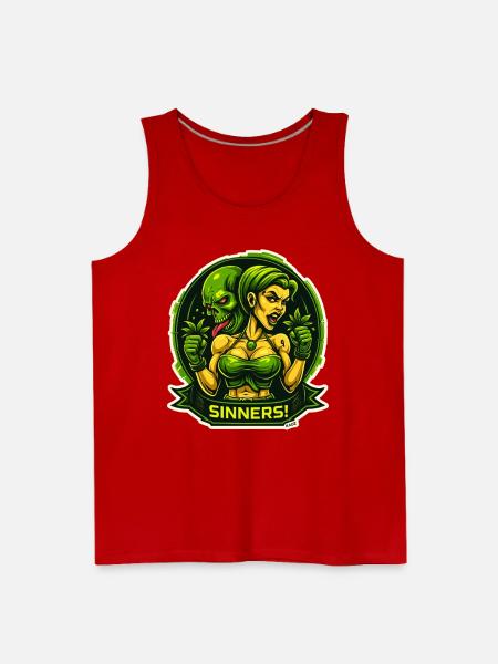 Sinners! Green Femme vs Demon - Men's Premium Tank - red