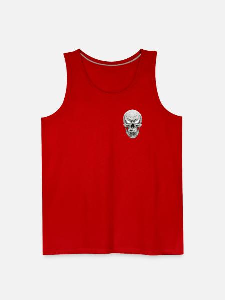 Cracked Skull Chrome Gaze - Men's Premium Tank - red