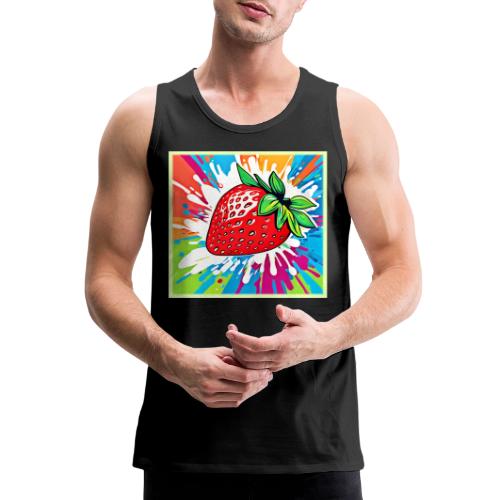 Vibrant Strawberry Artwork - Men's Premium Tank