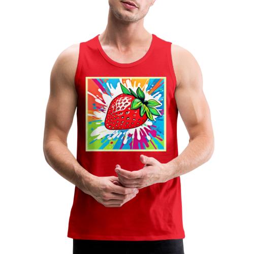 Vibrant Strawberry Artwork - Men's Premium Tank