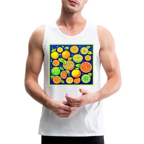 Fresh Citrus Slice Pattern - Men's Premium Tank