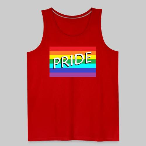 Pride Flag with Pride Text - Men's Premium Tank