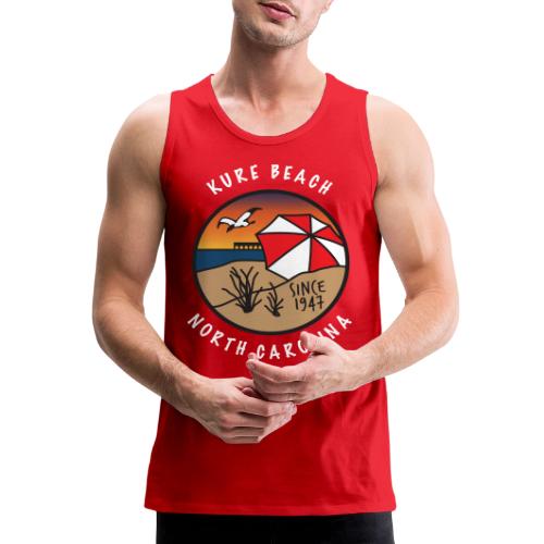 Kure Beach Sunrise-White Lettering-Front Only - Men's Premium Tank