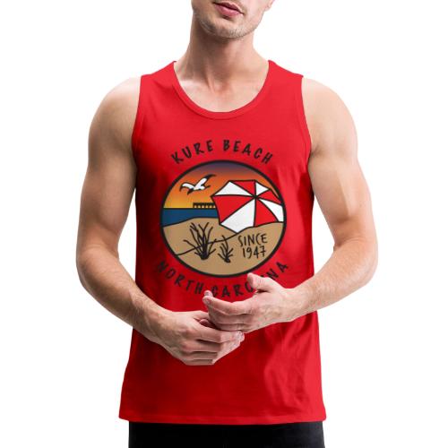 Kure Beach Sunrise-Black Lettering-Front Only - Men's Premium Tank