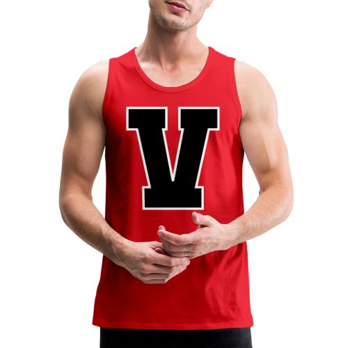 Varsity Letter V Athletic Alphabet Graphic - Men's Premium Tank
