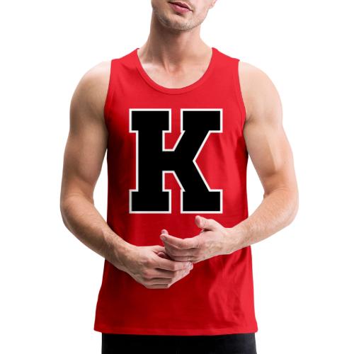 Varsity Letter K Collegiate Font Design - Men's Premium Tank