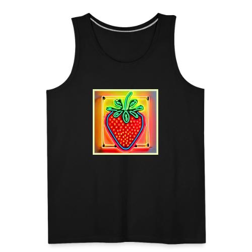 Colorful Strawberry Neon Glow - Men's Premium Tank