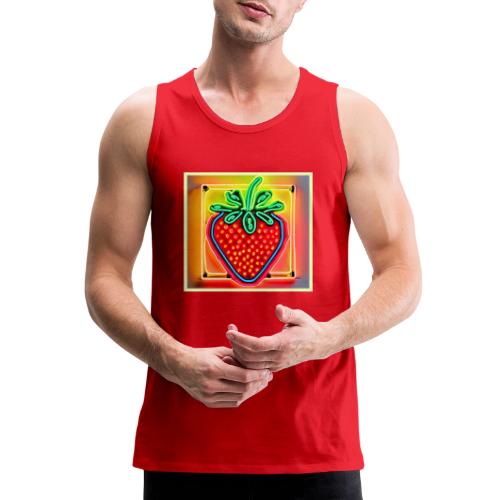 Colorful Strawberry Neon Glow - Men's Premium Tank