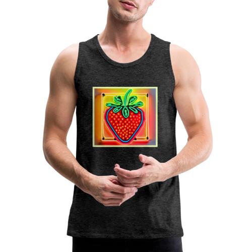Colorful Strawberry Neon Glow - Men's Premium Tank