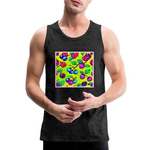 Bright Berry Fruit Pattern - Men's Premium Tank
