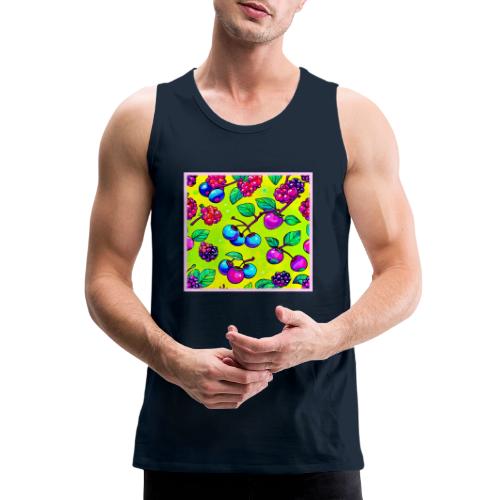 Bright Berry Fruit Pattern - Men's Premium Tank