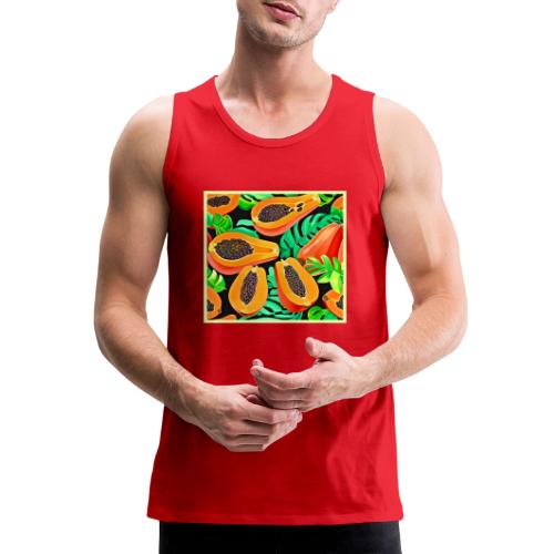 Papaya and Leaves Fresh Pattern - Men's Premium Tank