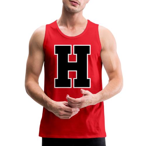 Varsity Letter H Athletic Font Design - Men's Premium Tank