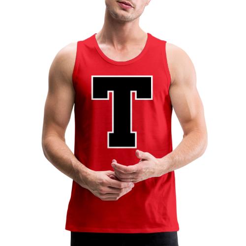 Varsity Letter T Athletic Font Design - Men's Premium Tank