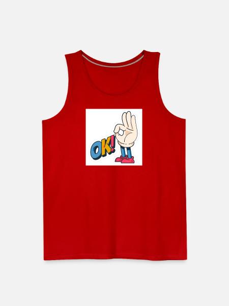 Hand Gesture OK with Bold Text - Men's Premium Tank - red