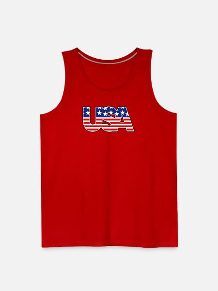 American Flag USA Logo - Men's Premium Tank - red