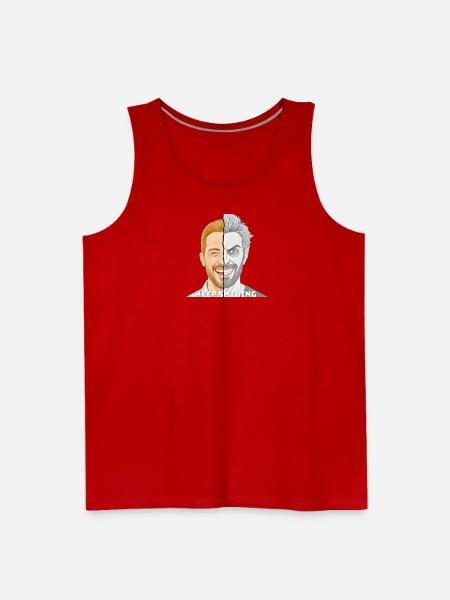 Split Face Smile Keep Smiling - Men's Premium Tank - red