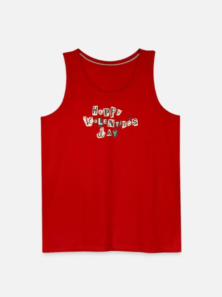 Valentine's Day Collage Letter Print - Men's Premium Tank - red