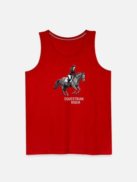 Monochrome Equestrian Rider - Men's Premium Tank - red