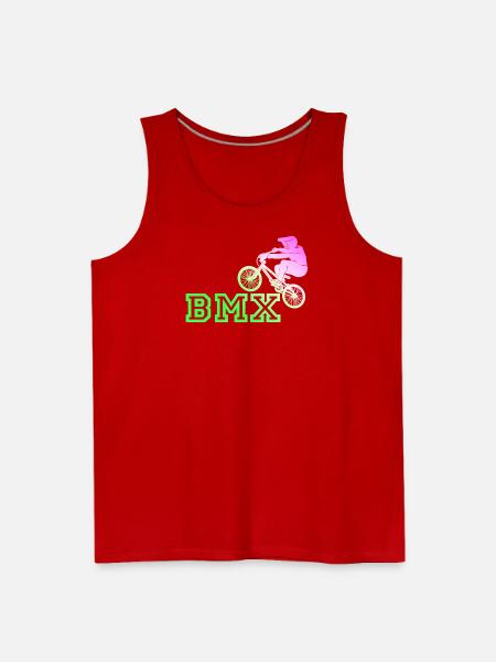 Neon BMX Rider Emblem - Men's Premium Tank - red