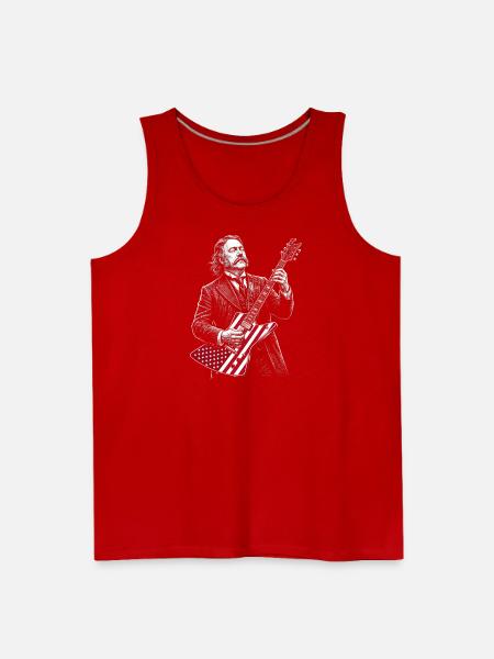 Chester A. Arthur  Playing Guitar  - Men's Premium Tank - red