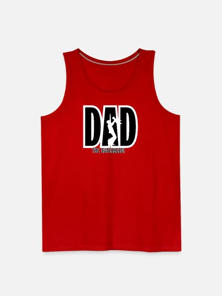 Dad Superhero Silhouette - Men's Premium Tank - red
