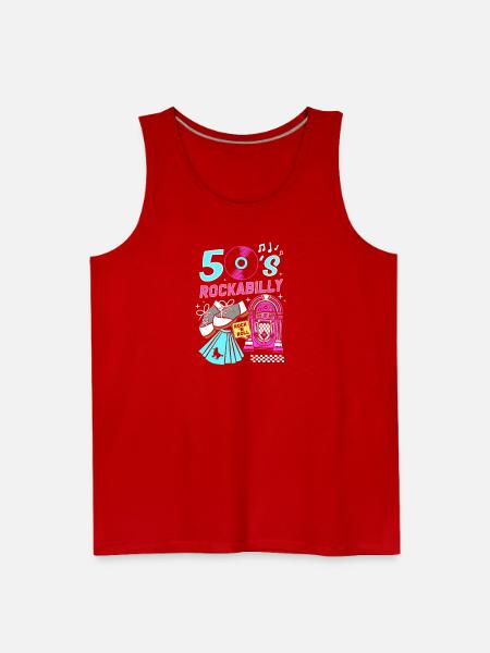 Sock Hop Party Rockabilly - Men's Premium Tank - red