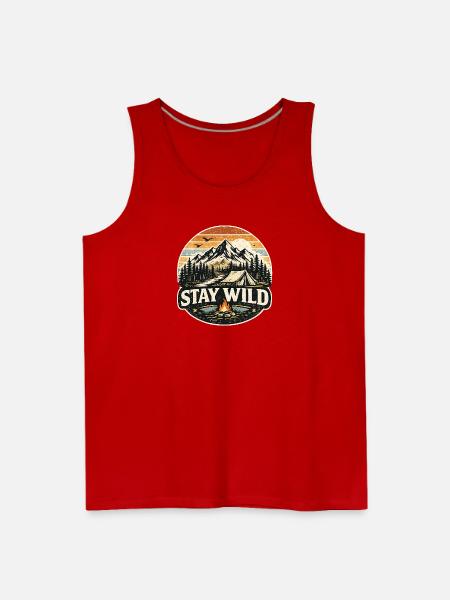 Stay Wild Camp Retro Sunset - Men's Premium Tank - red