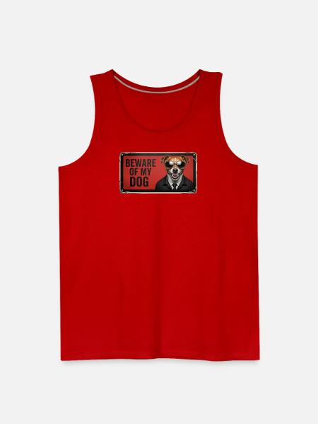 Beware of my dog - Men's Premium Tank - red
