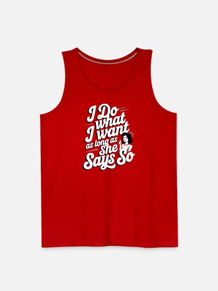 Own It: She Says So - Men's Premium Tank - red