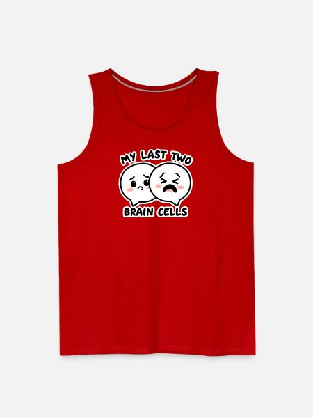 My Last Two Brain Cells - Men's Premium Tank - red