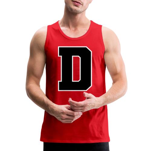 Varsity Letter D Athletic Alphabet Design - Men's Premium Tank