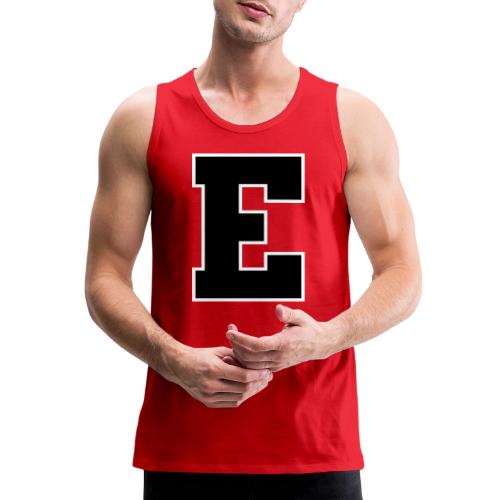 Varsity Letter E Collegiate Font Graphic - Men's Premium Tank