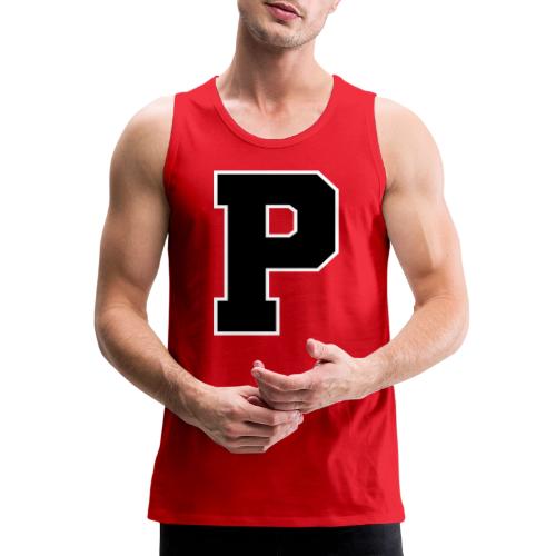 Varsity Letter P Athletic Alphabet Design - Men's Premium Tank