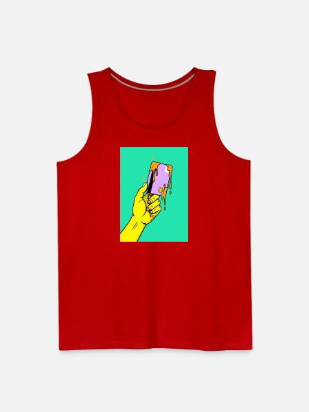 Melting Tech Pop Art Hand - Men's Premium Tank - red