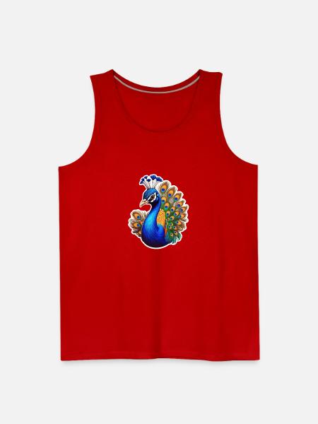 Peacock Bird - Men's Premium Tank - red