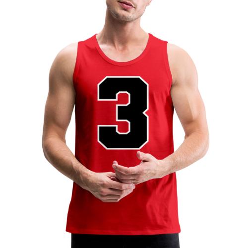 Varsity Number 3 Athletic Font - Men's Premium Tank