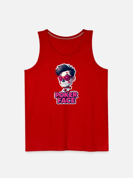 Poker Face - Men's Premium Tank - red