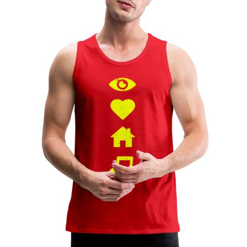 I Love House Music yellow - Men's Premium Tank