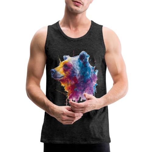 Watercolor Bear Portrait - Men's Premium Tank