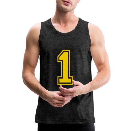 Number 1 in a classic athletic collegiate font - Men's Premium Tank