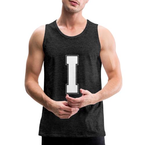 White Letter I – Varsity Alphabet Monogram - Men's Premium Tank