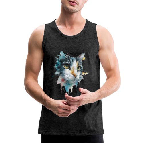 Watercolor cat face - Men's Premium Tank