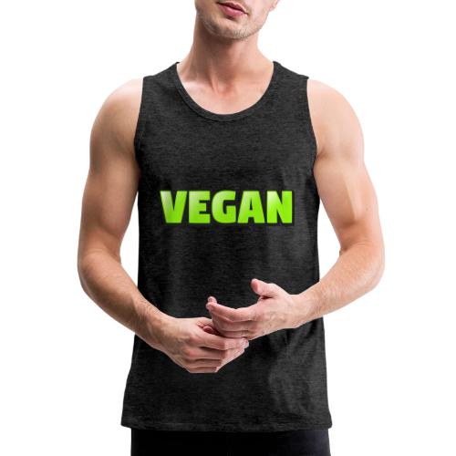 Vegan Bold Green Typography Design - Men's Premium Tank