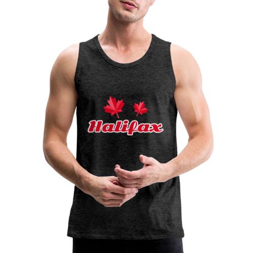 Halifax with two red maple leaves - Men's Premium Tank