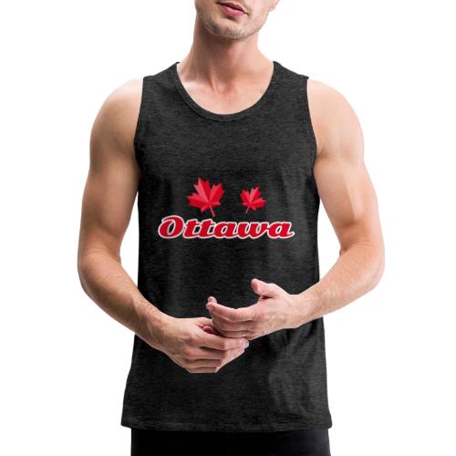 Ottawa with two red maple leaves - Men's Premium Tank