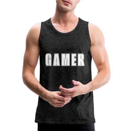 Gamer Collegiate White Text Design - Men's Premium Tank